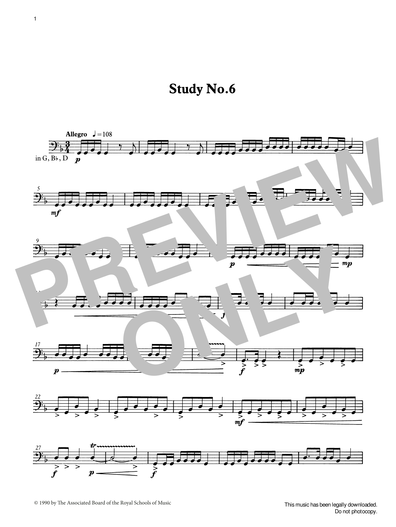 Download Ian Wright Study No.6 from Graded Music for Timpan Sheet Music
