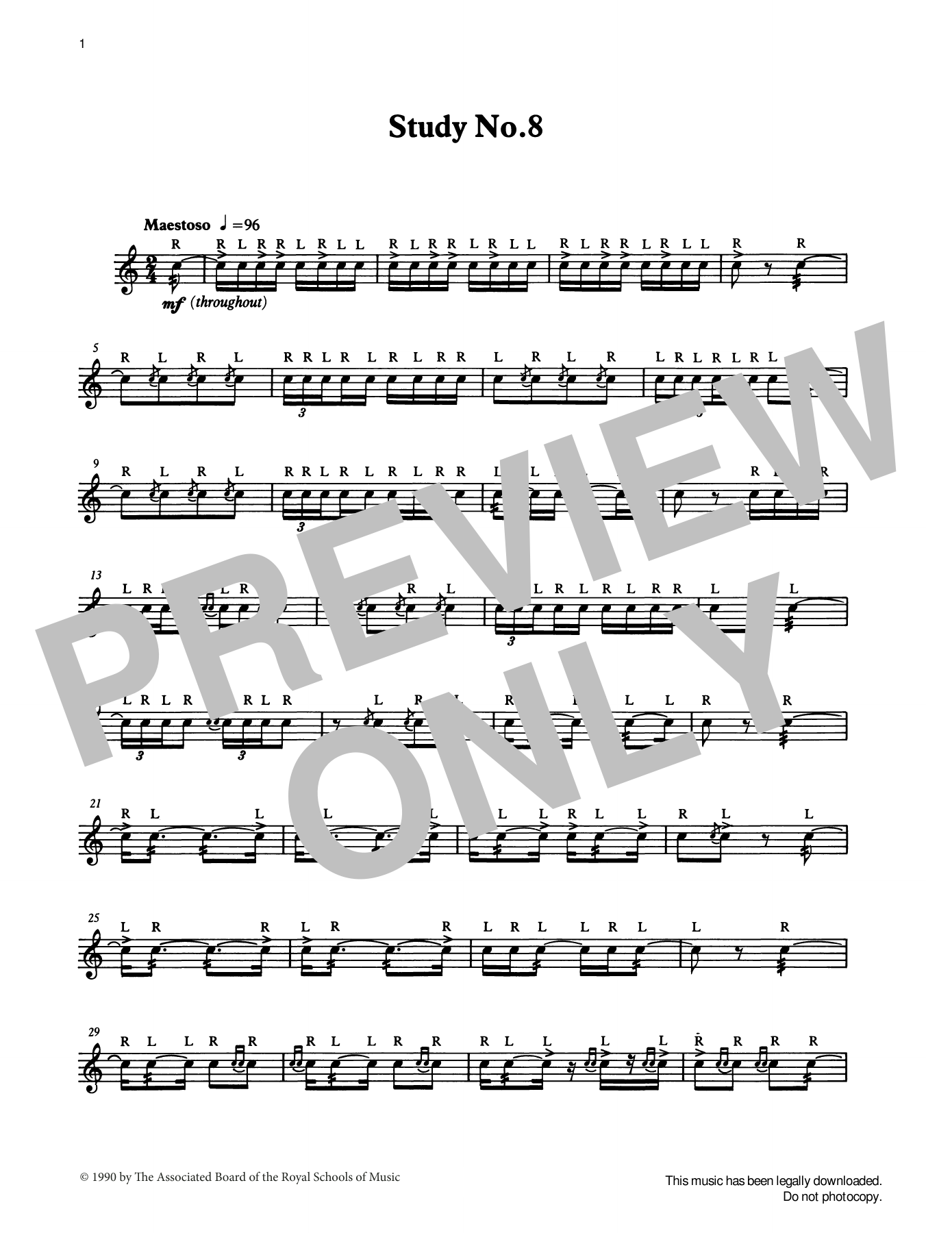 Download Ian Wright and Kevin Hathaway Study No.8 from Graded Music for Snare Sheet Music