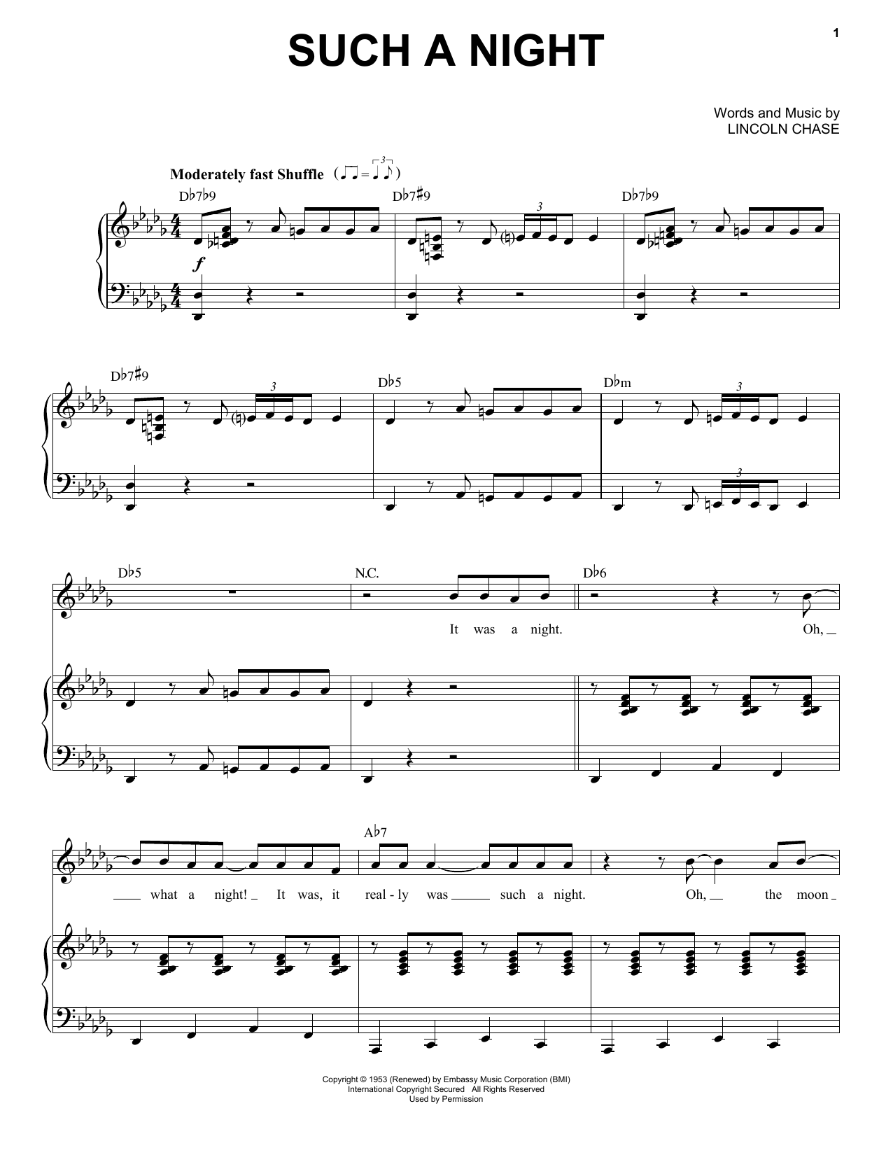 Download Michael Buble Such A Night Sheet Music