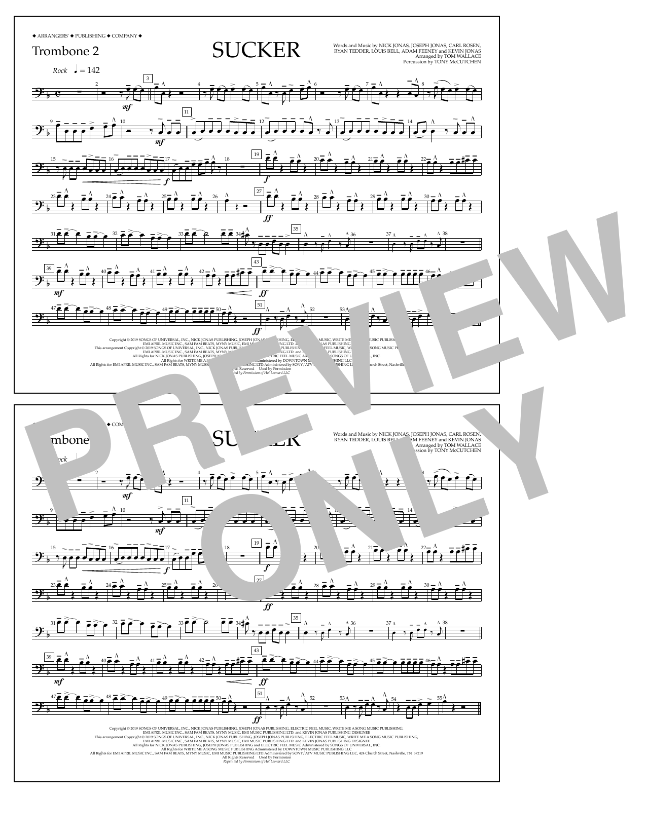 Download Jonas Brothers Sucker (arr. Tom Wallace) - Trombone 2 Sheet Music