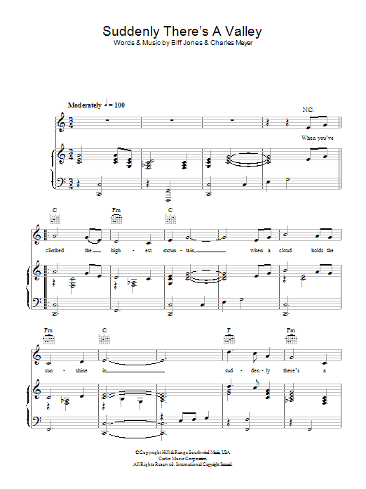 Download Lee Lawrence Suddenly There's A Valley Sheet Music