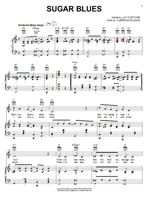 Clyde McCoy and his Orchestra Sugar Blues sheet music notes printable PDF score