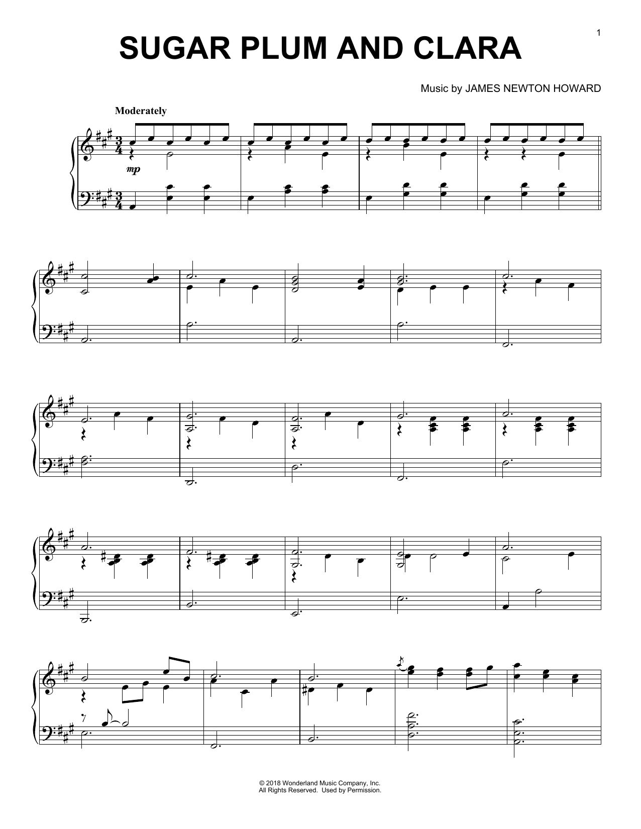 Download James Newton Howard Sugar Plum And Clara (from The Nutcrack Sheet Music