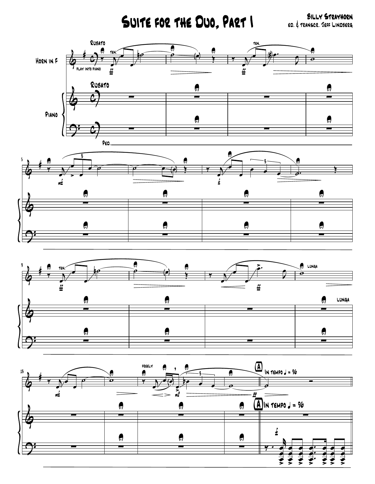 Download Billy Strayhorn Suite For The Duo (Parts 1-4) Sheet Music