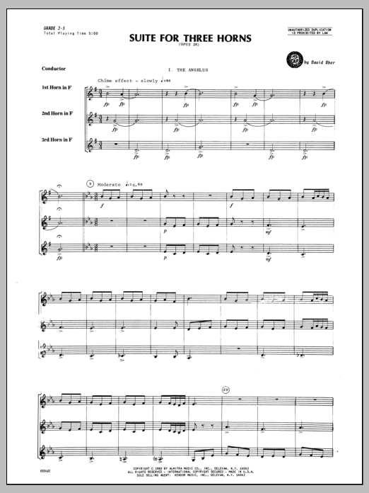 Download Uber Suite For Three Horns (Opus 28) - Full Sheet Music