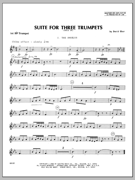 Download Uber Suite For Three Trumpets (Opus 28) - 1s Sheet Music