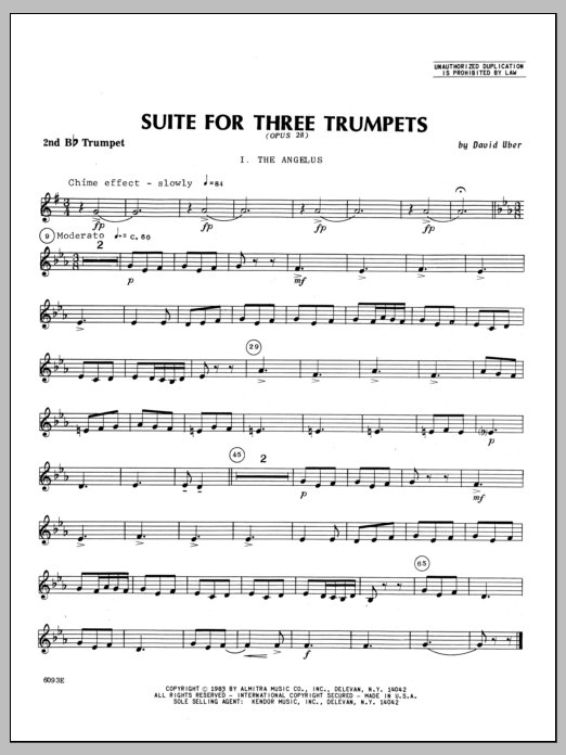 Download Uber Suite For Three Trumpets (Opus 28) - 2n Sheet Music