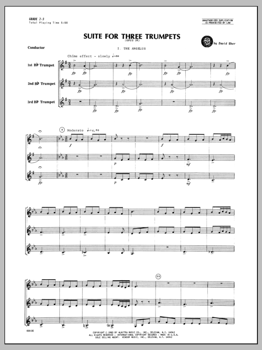 Download Uber Suite For Three Trumpets (Opus 28) - Fu Sheet Music