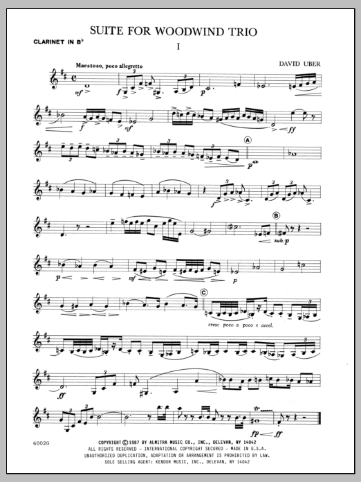 Download Uber Suite For Woodwind Trio (Opus 46) - Cla Sheet Music