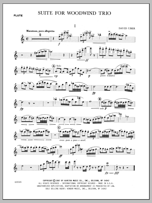 Download Uber Suite For Woodwind Trio (Opus 46) - Flu Sheet Music