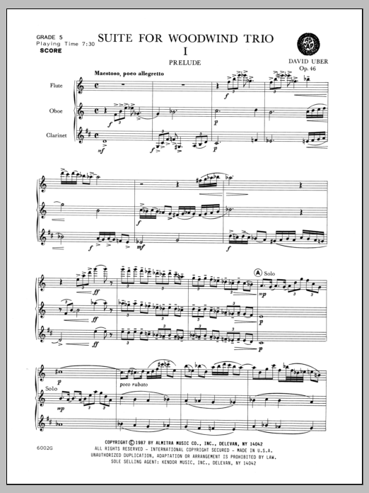 Download Uber Suite For Woodwind Trio (Opus 46) - Ful Sheet Music