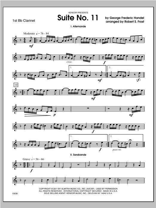 Download Frost Suite No. 11 - Clarinet 1 Sheet Music