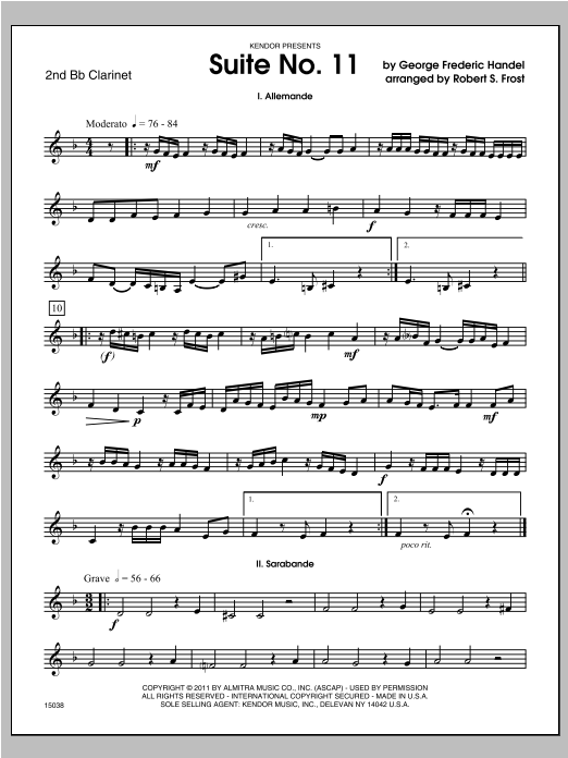Download Frost Suite No. 11 - Clarinet 2 Sheet Music