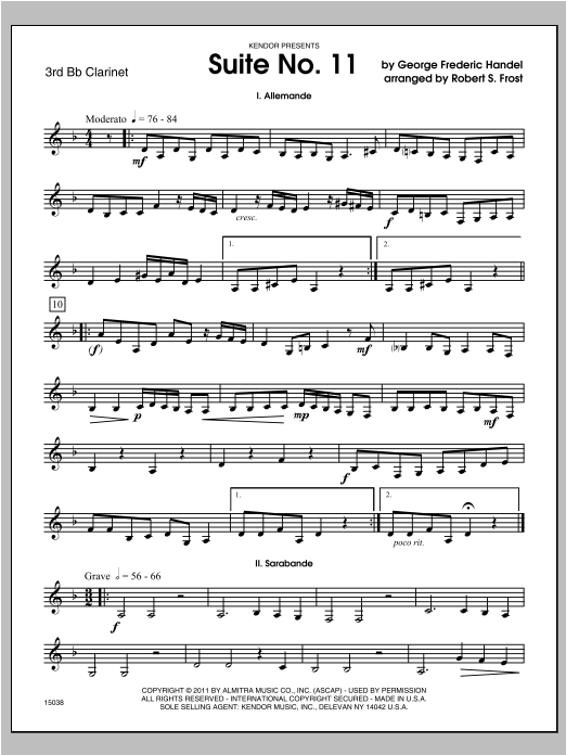 Download Frost Suite No. 11 - Clarinet 3 Sheet Music