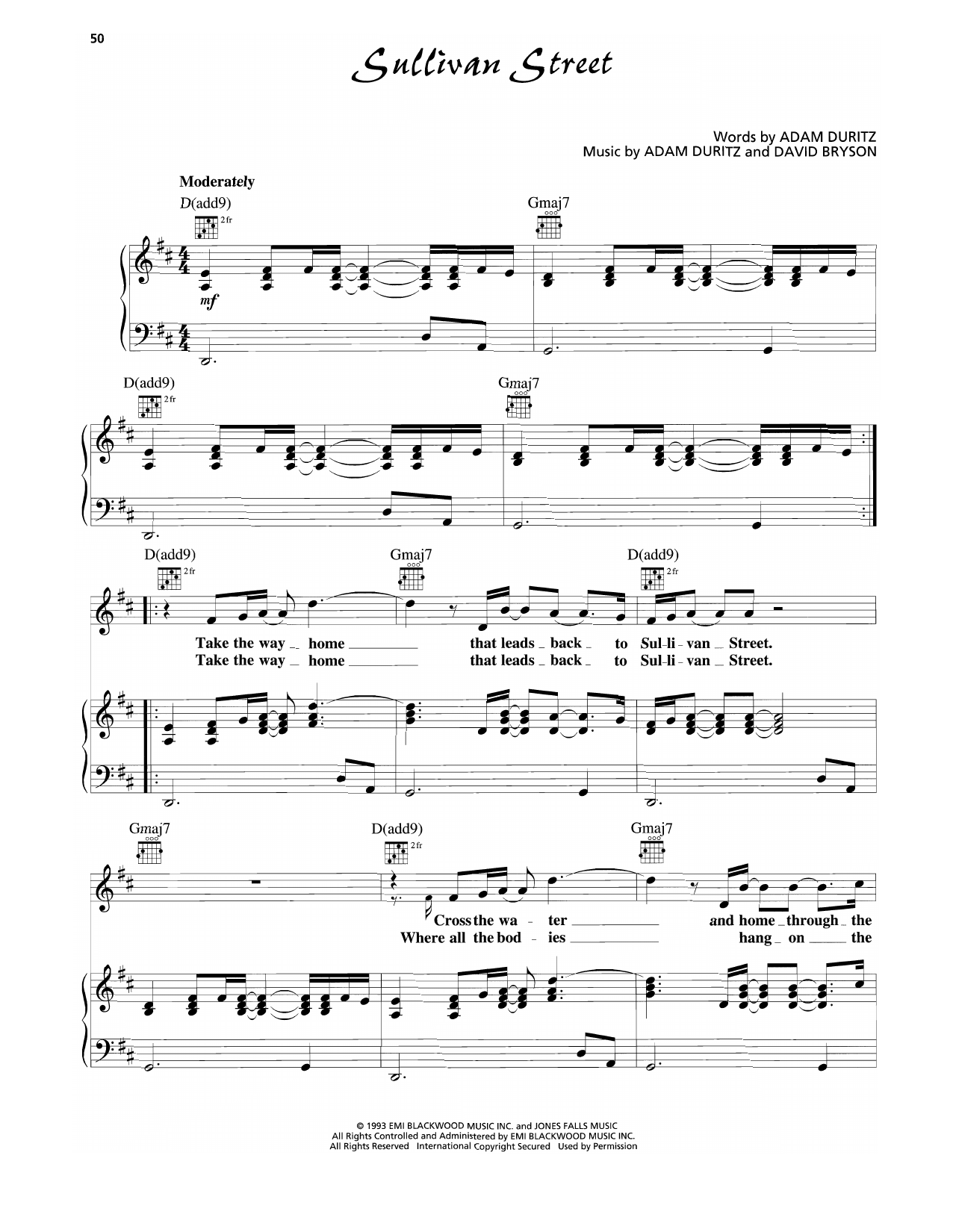 Download Counting Crows Sullivan Street Sheet Music