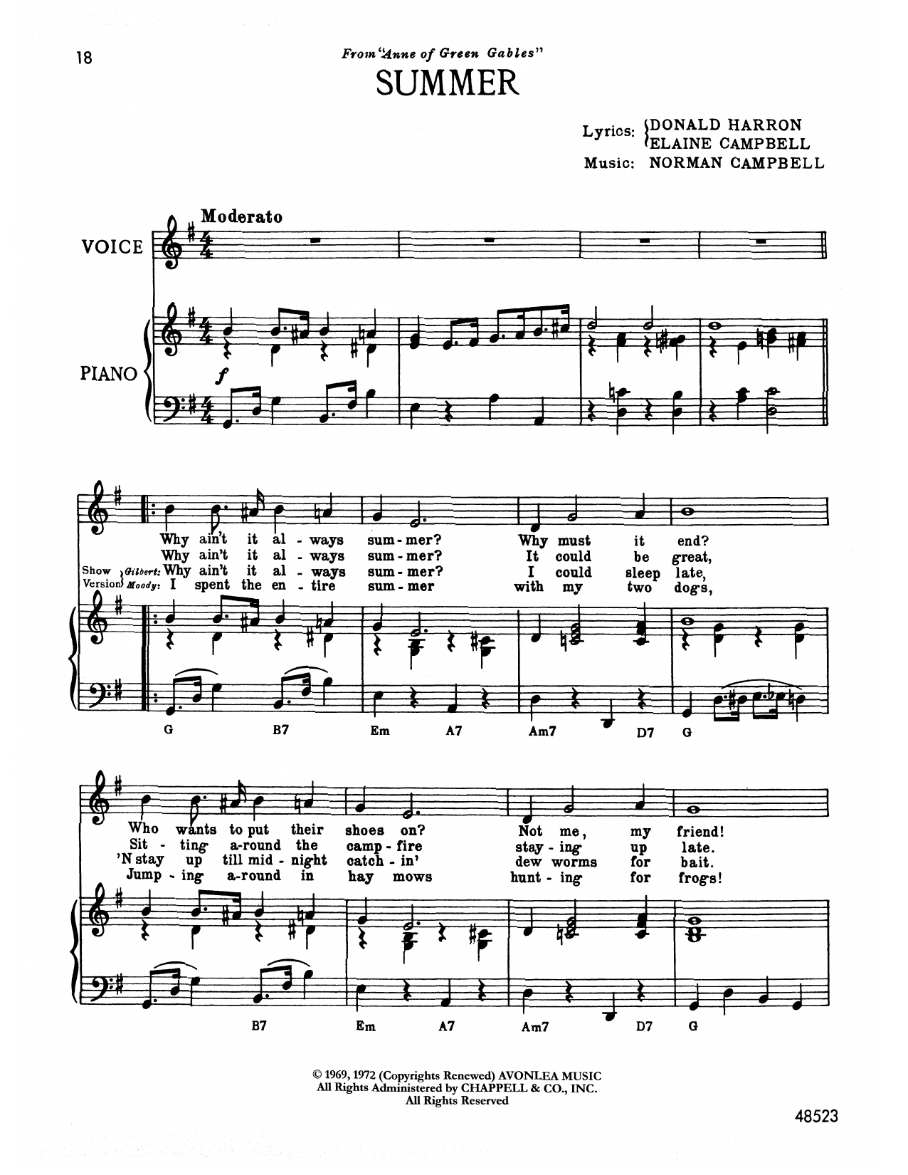 Download Norman Campbell Summer (from Anne Of Green Gables) Sheet Music