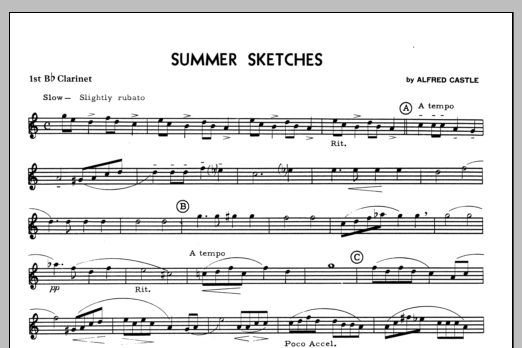 Download Castle Summer Sketches - 1st Bb Clarinet Sheet Music