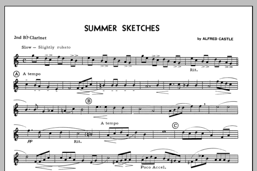 Download Castle Summer Sketches - 2nd Bb Clarinet Sheet Music