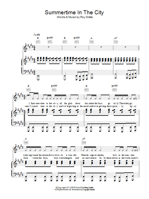 Download Scouting For Girls Summertime In The City Sheet Music