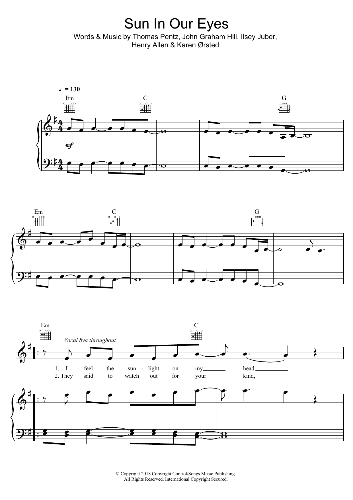 Download MØ Sun In Our Eyes Sheet Music