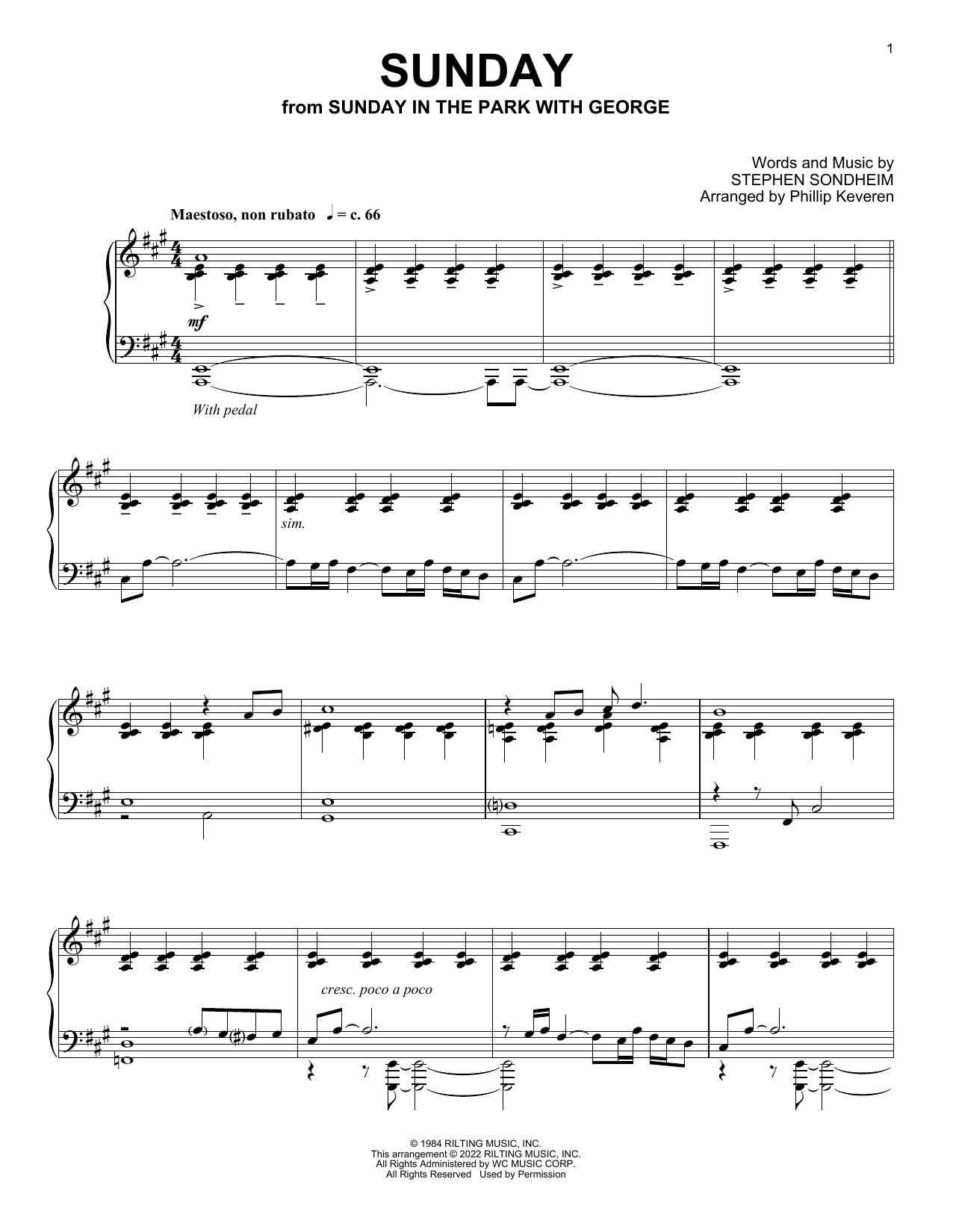 Download Stephen Sondheim Sunday (from Sunday In The Park With Ge Sheet Music
