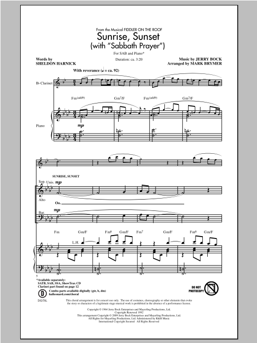 Download Mark Brymer Sabbath Prayer Sheet Music