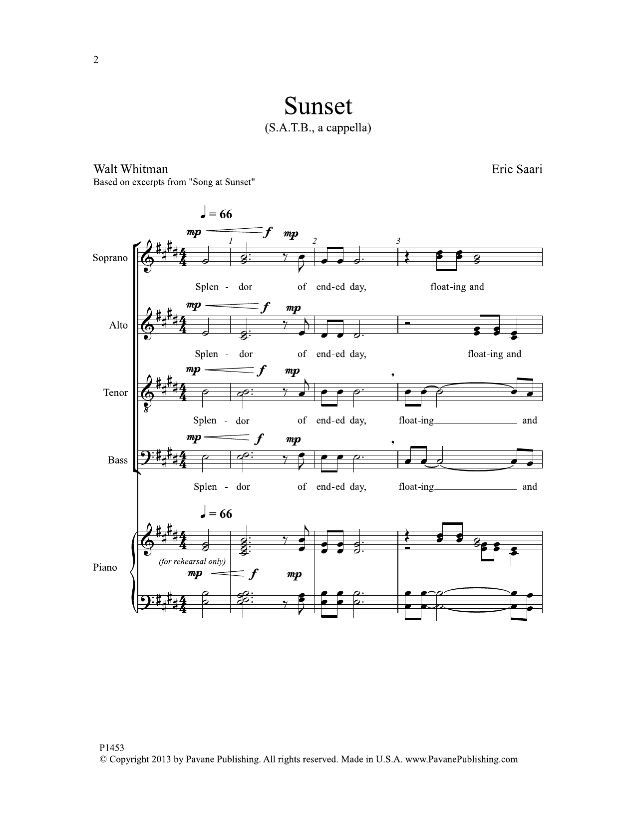 Download Eric Saari Sunset Sheet Music