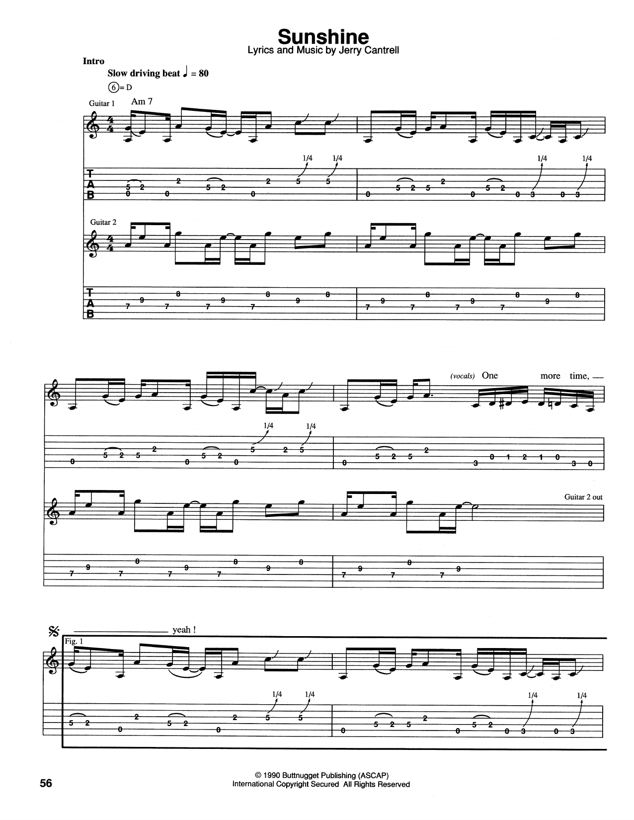 Download Alice In Chains Sunshine Sheet Music