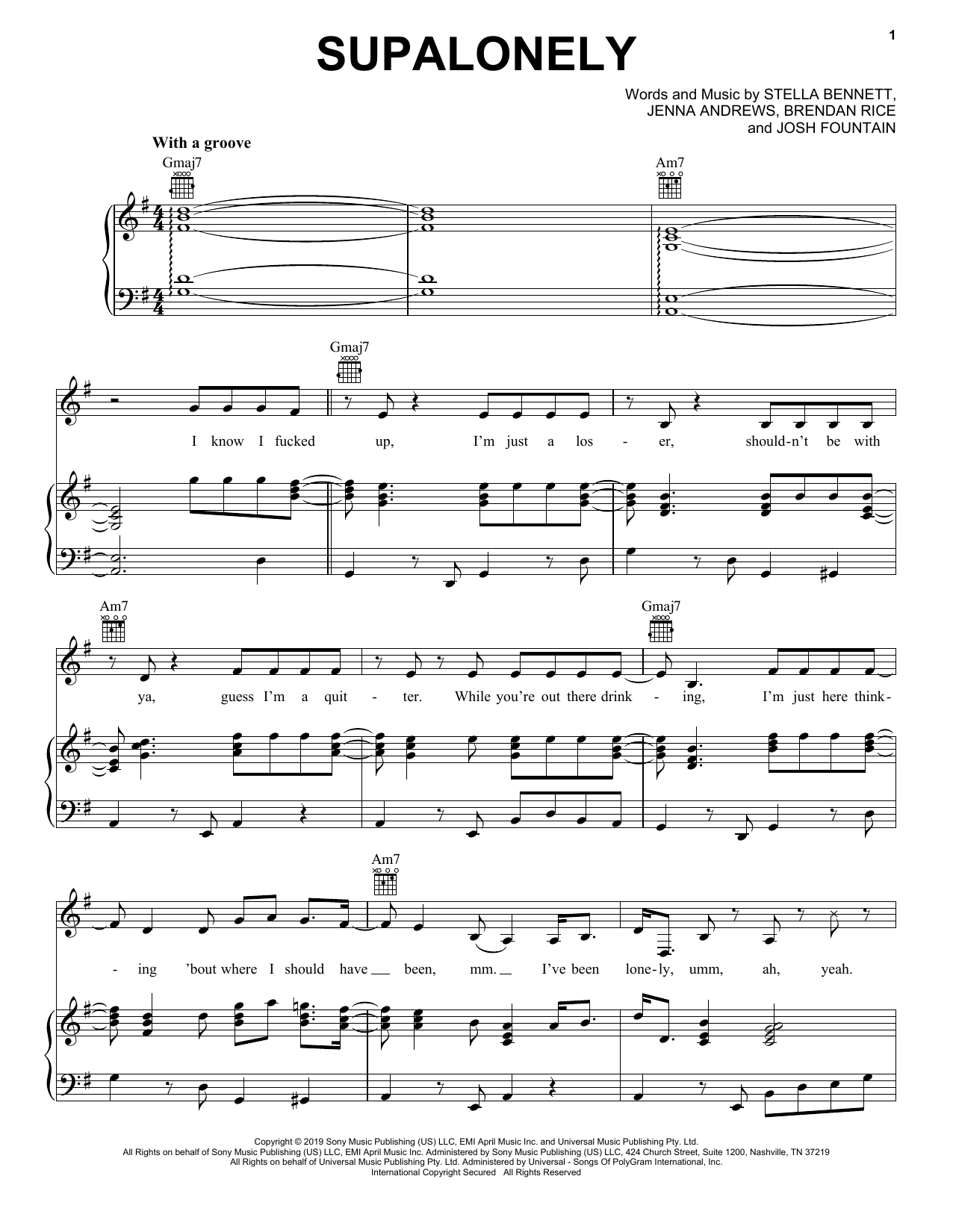 Download BENEE and Gus Dapperton Supalonely Sheet Music