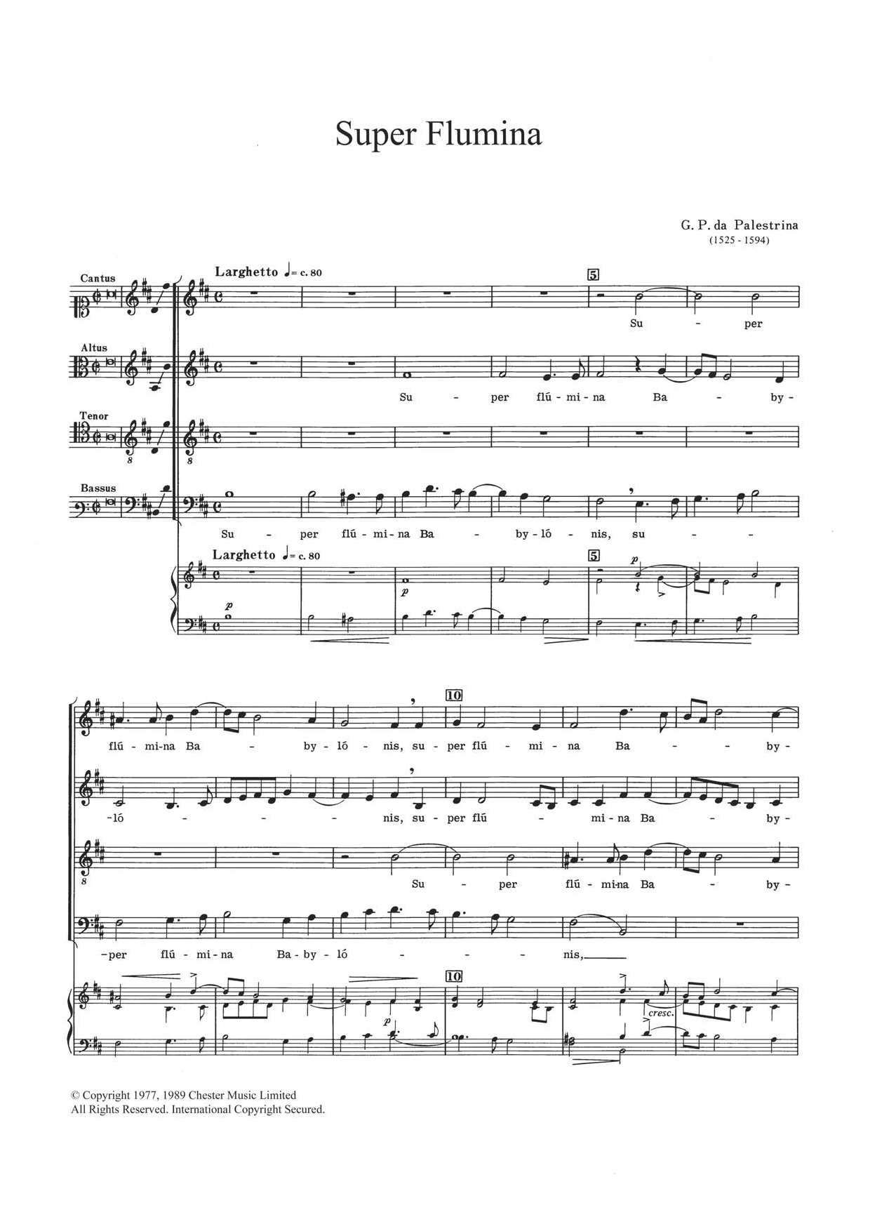 Download Giovanni Palestrina Super Flumina Sheet Music