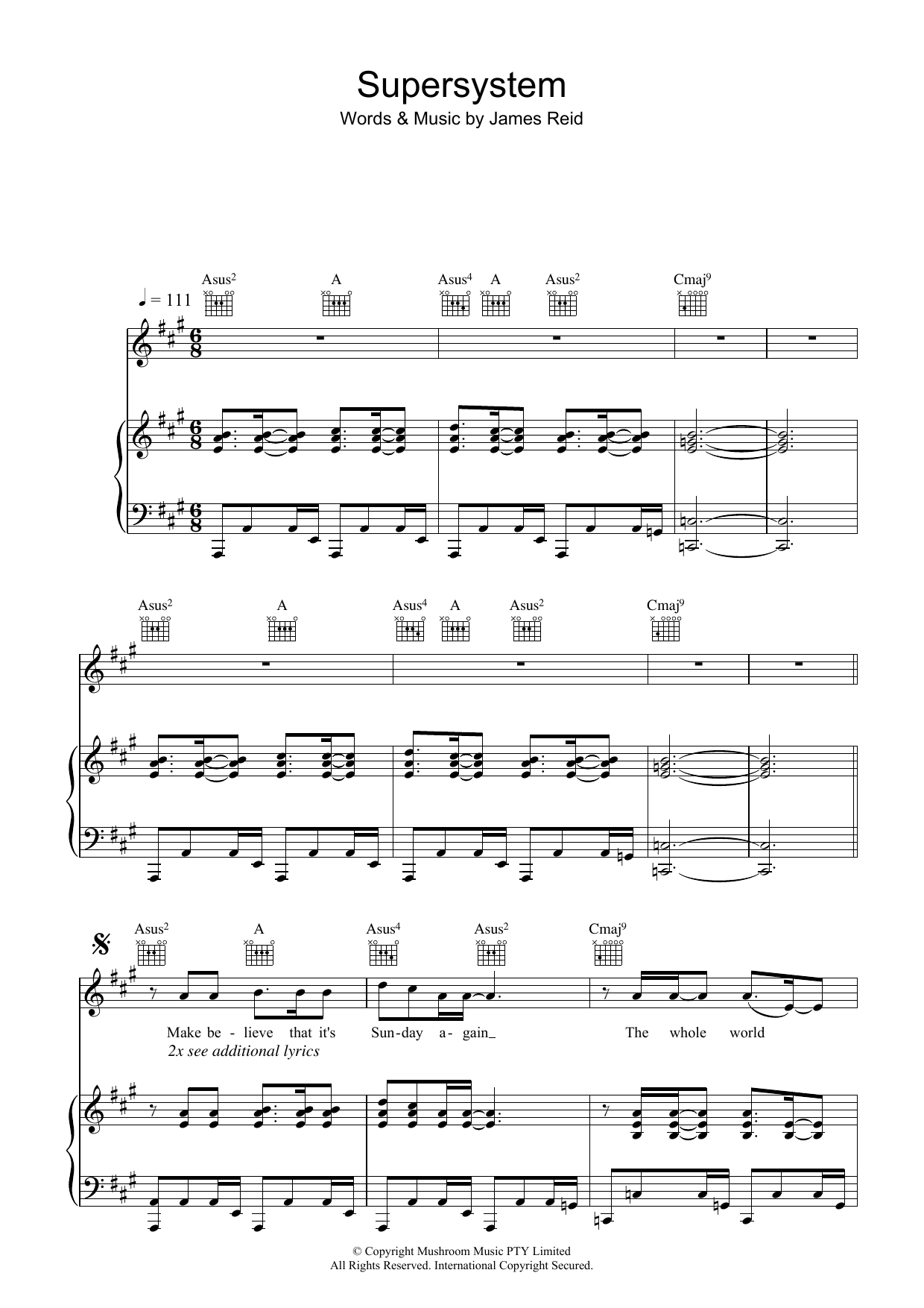 Download The Feelers Supersystem Sheet Music