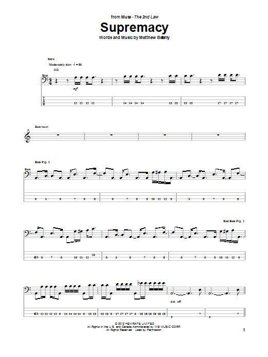 Download Muse Supremacy Sheet Music