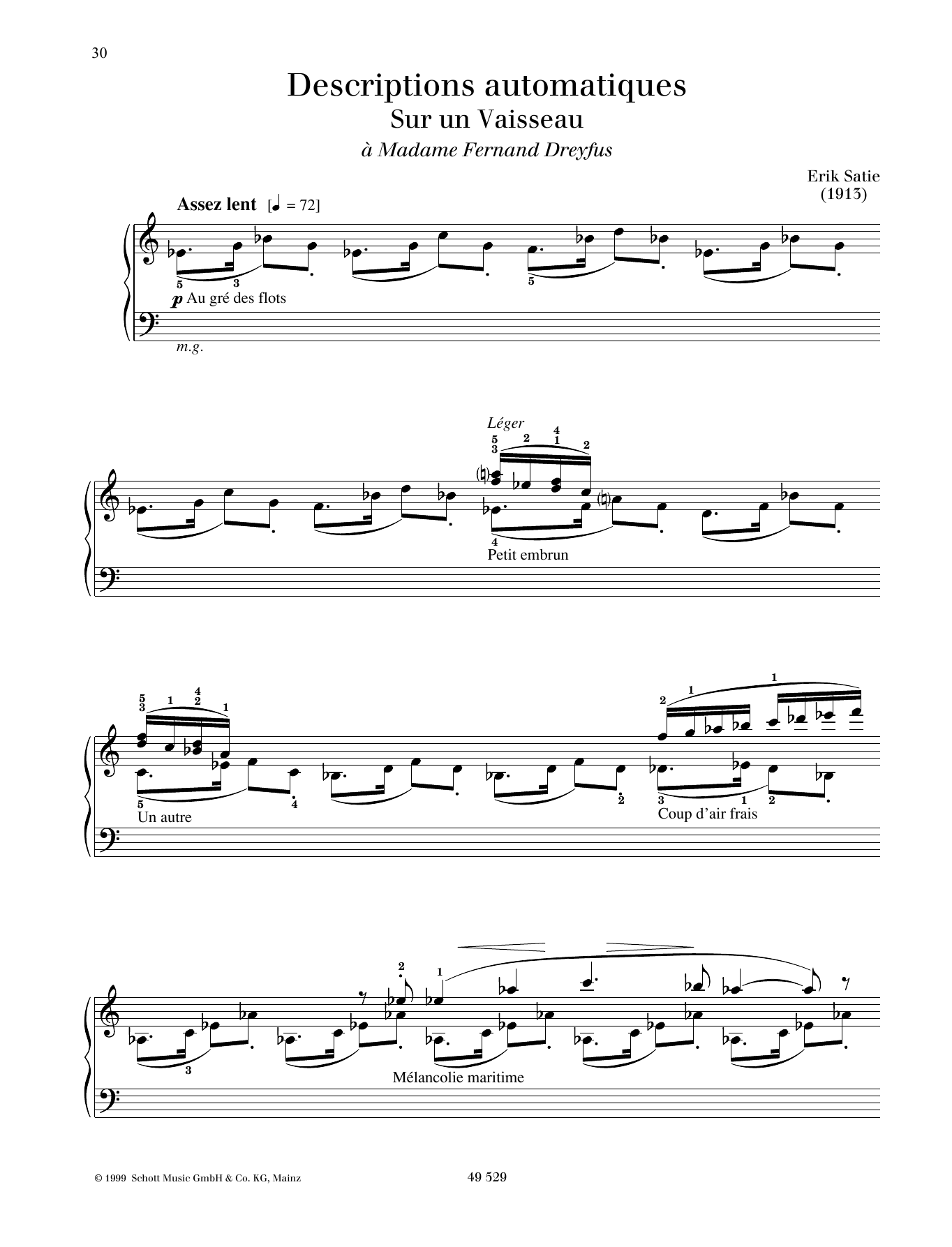 Download Erik Satie Sur un Vaisseau Sheet Music