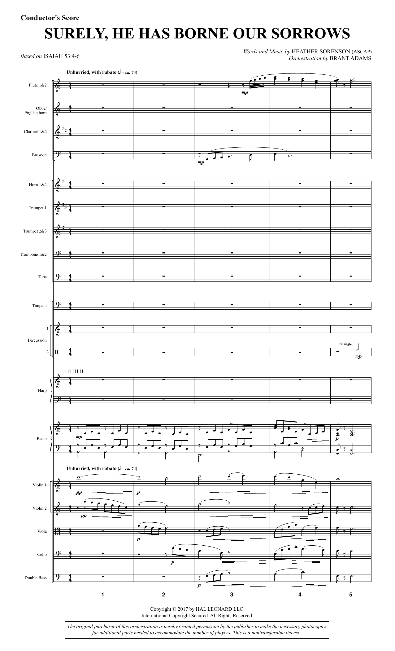 Download Heather Sorenson Surely, He Has Borne Our Sorrows - Full Sheet Music