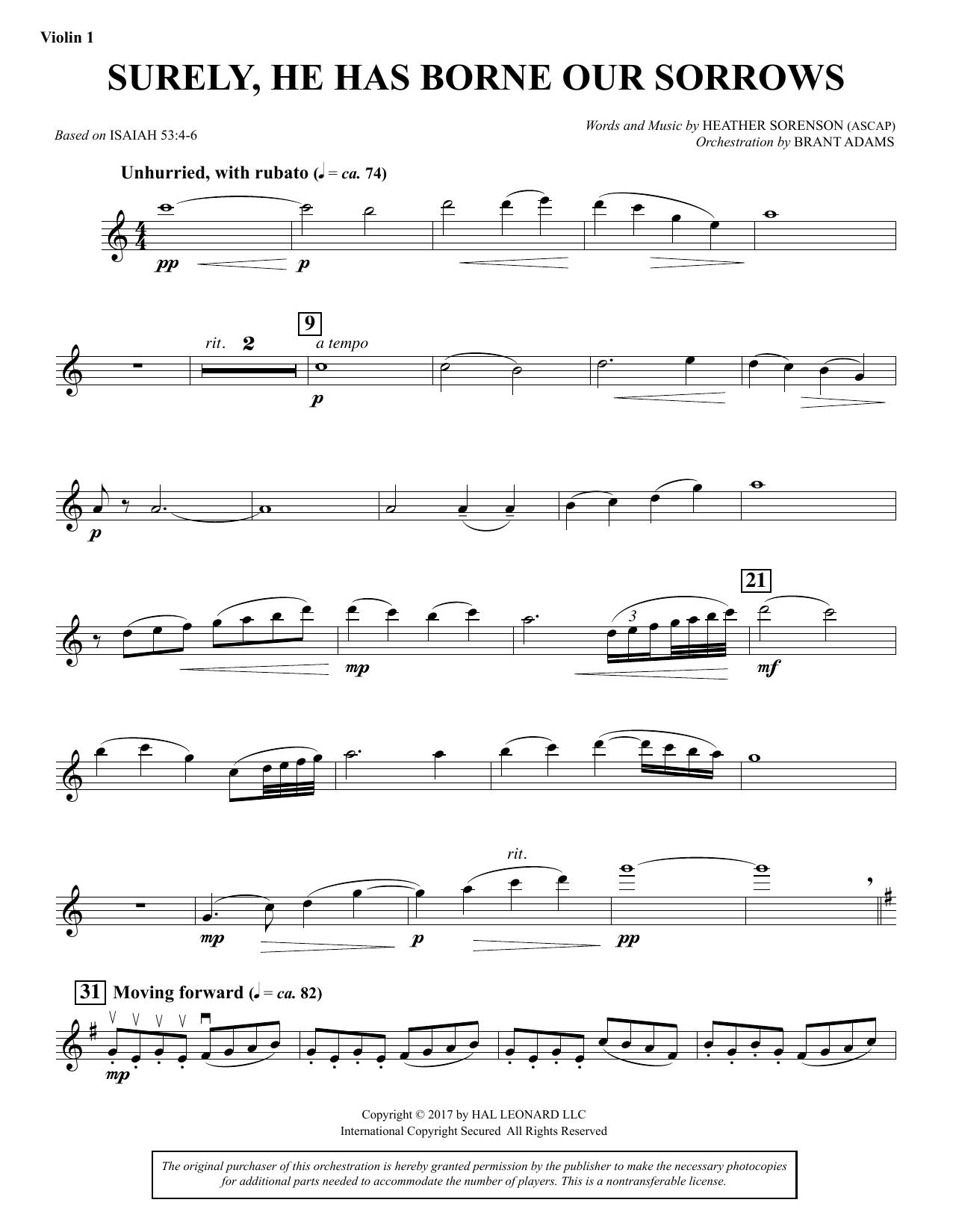 Download Heather Sorenson Surely, He Has Borne Our Sorrows - Viol Sheet Music