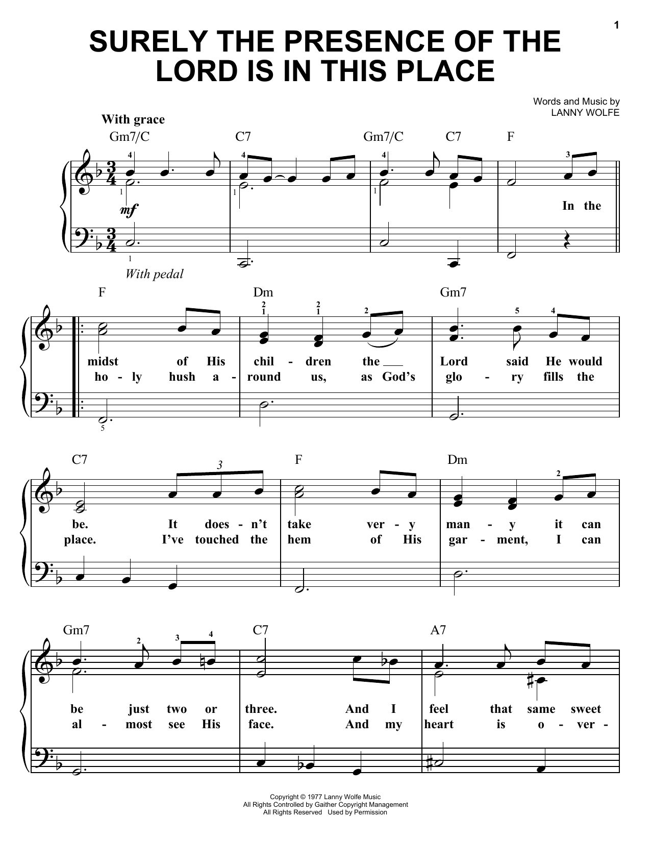 Download Lanny Wolfe Surely The Presence Of The Lord Is In T Sheet Music