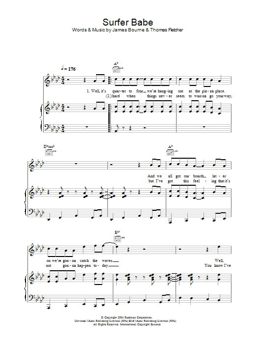 Download McFly Surfer Babe Sheet Music