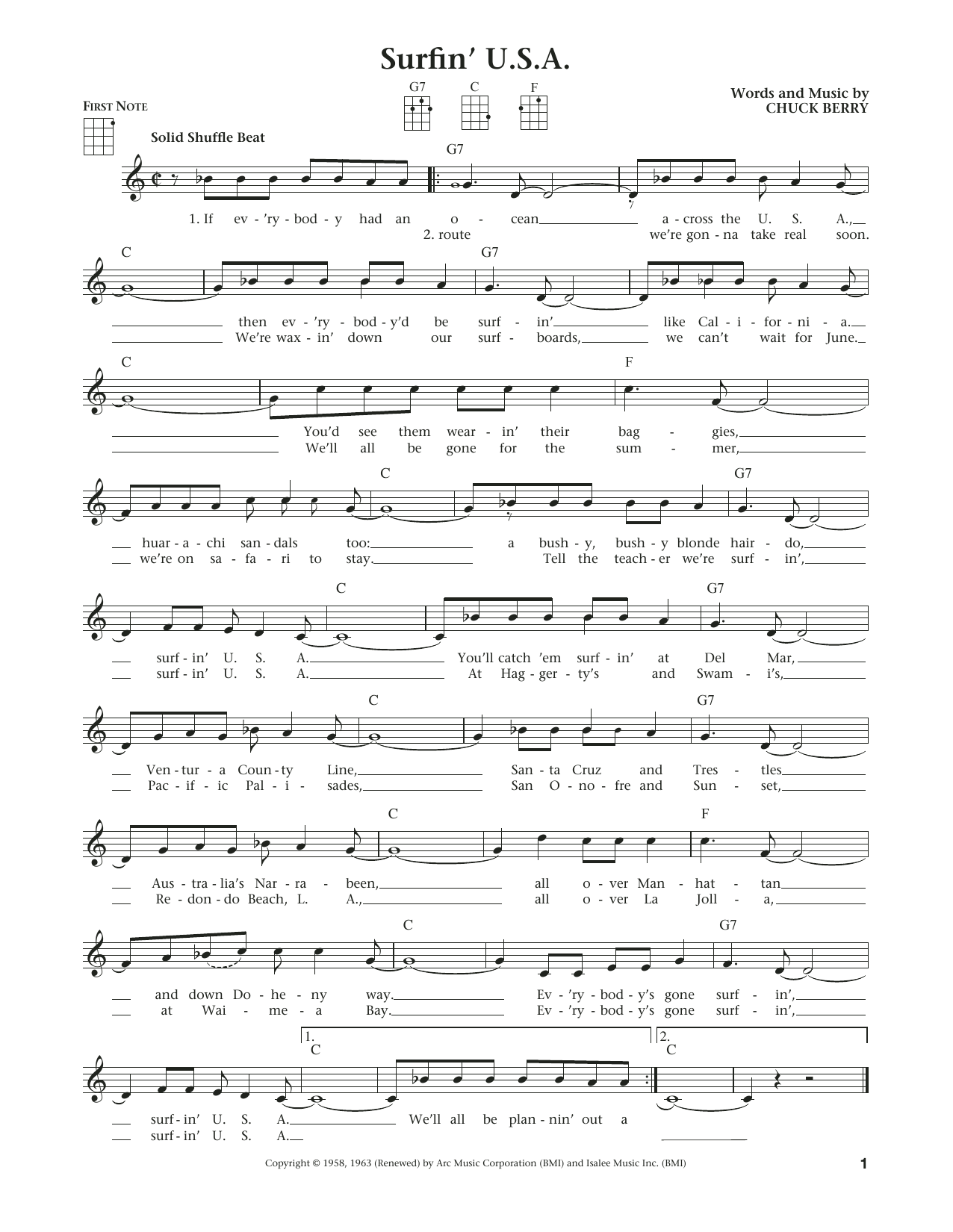 Download The Beach Boys Surfin' U.S.A. (from The Daily Ukulele) Sheet Music