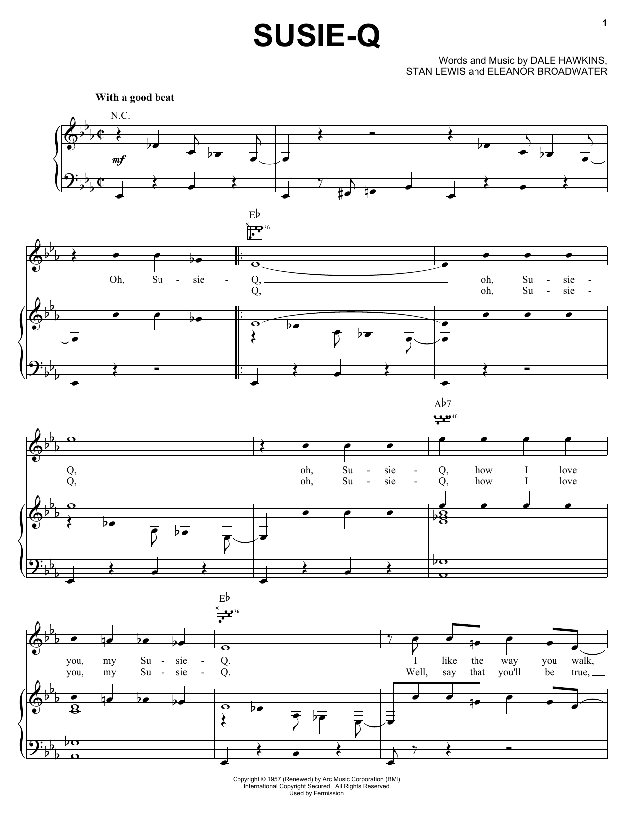 Download Creedence Clearwater Revival Susie-Q Sheet Music