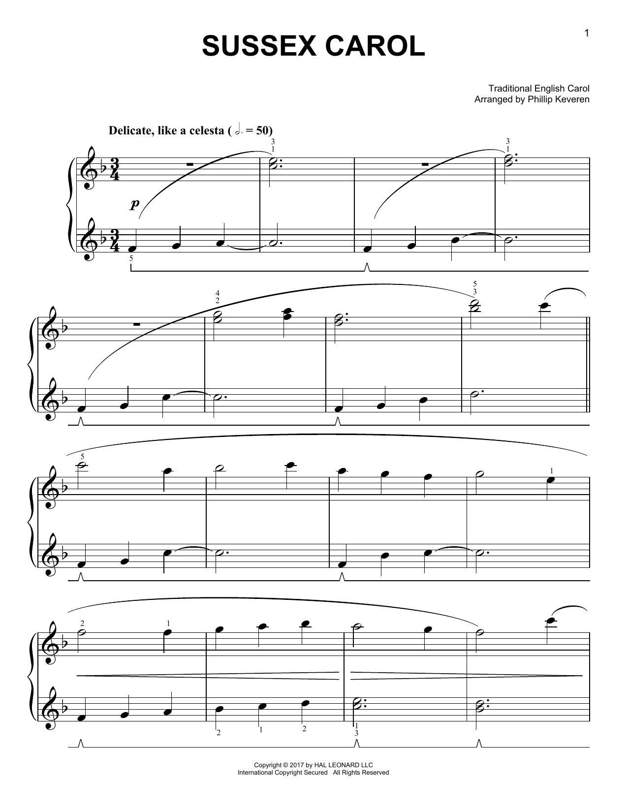 Download Traditional English Carol Sussex Carol [Classical version] (arr. Sheet Music
