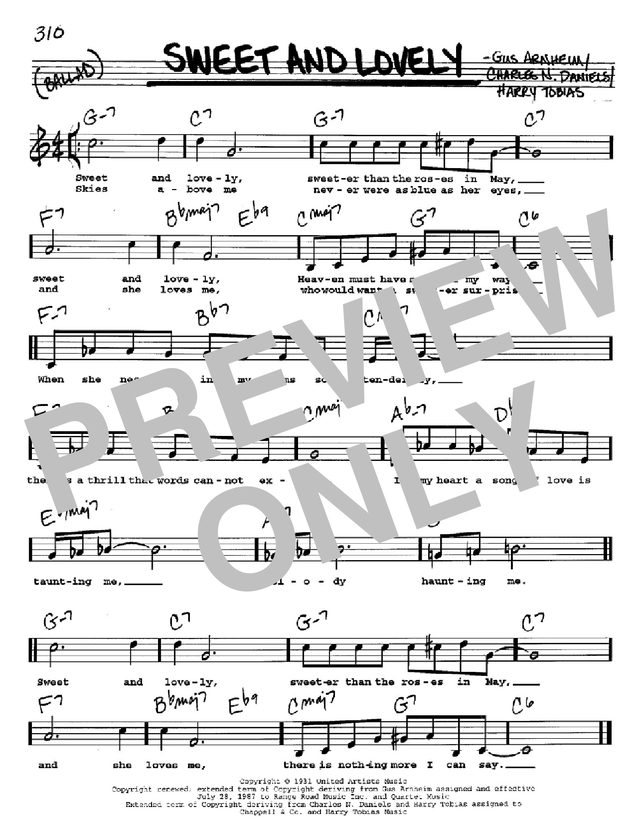 Download Gus Arnheim Sweet And Lovely Sheet Music