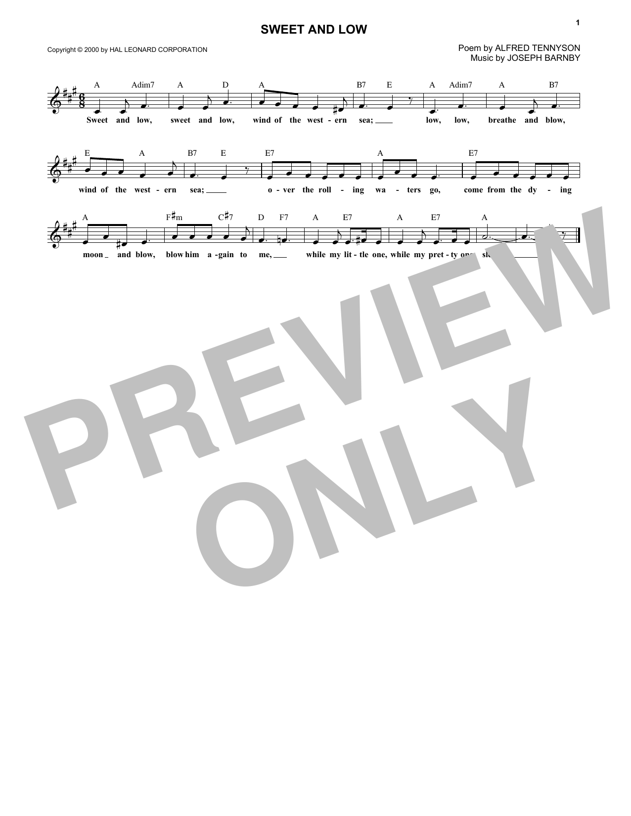 Download Joseph Barnby Sweet And Low Sheet Music