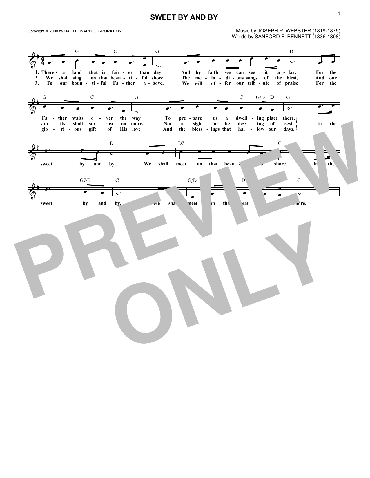 Download Joseph P. Webster Sweet By And By Sheet Music