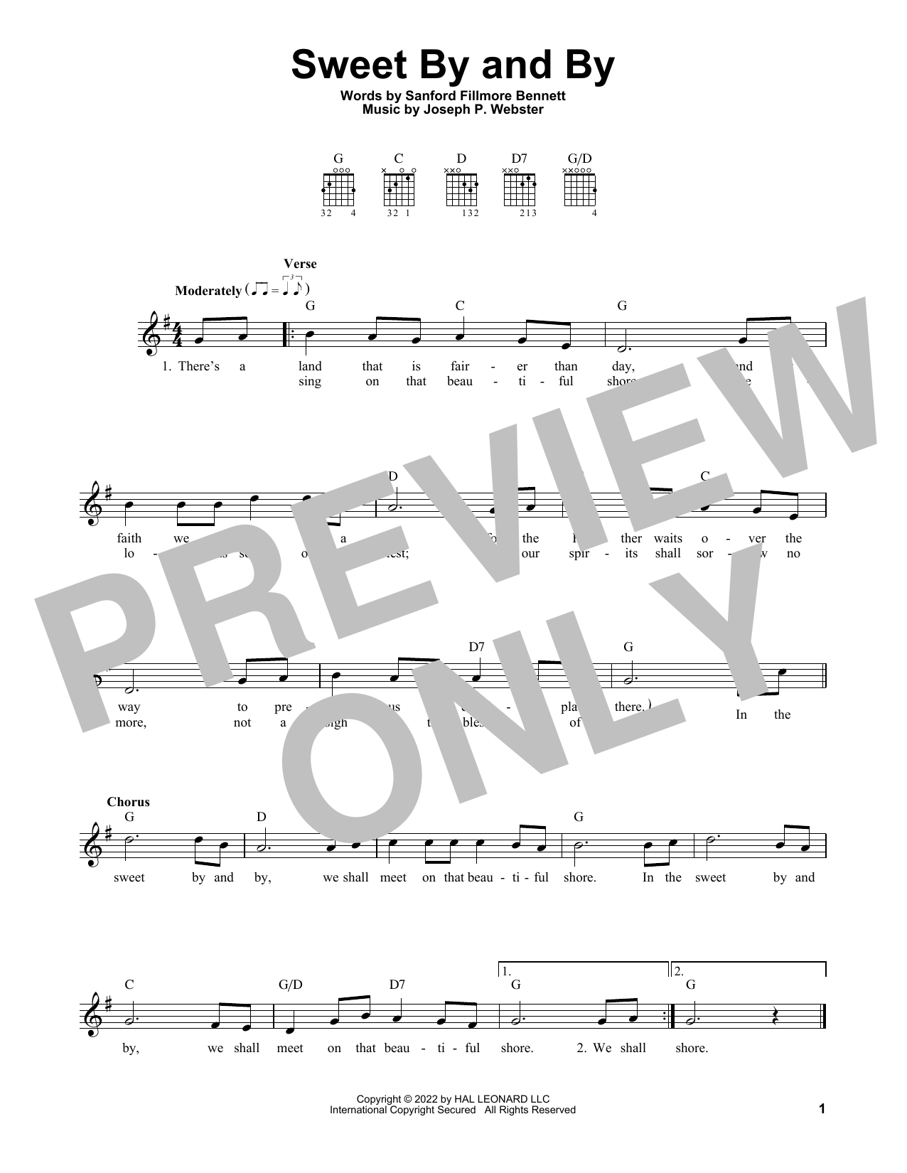 Download Sanford Fillmore Bennett Sweet By And By Sheet Music