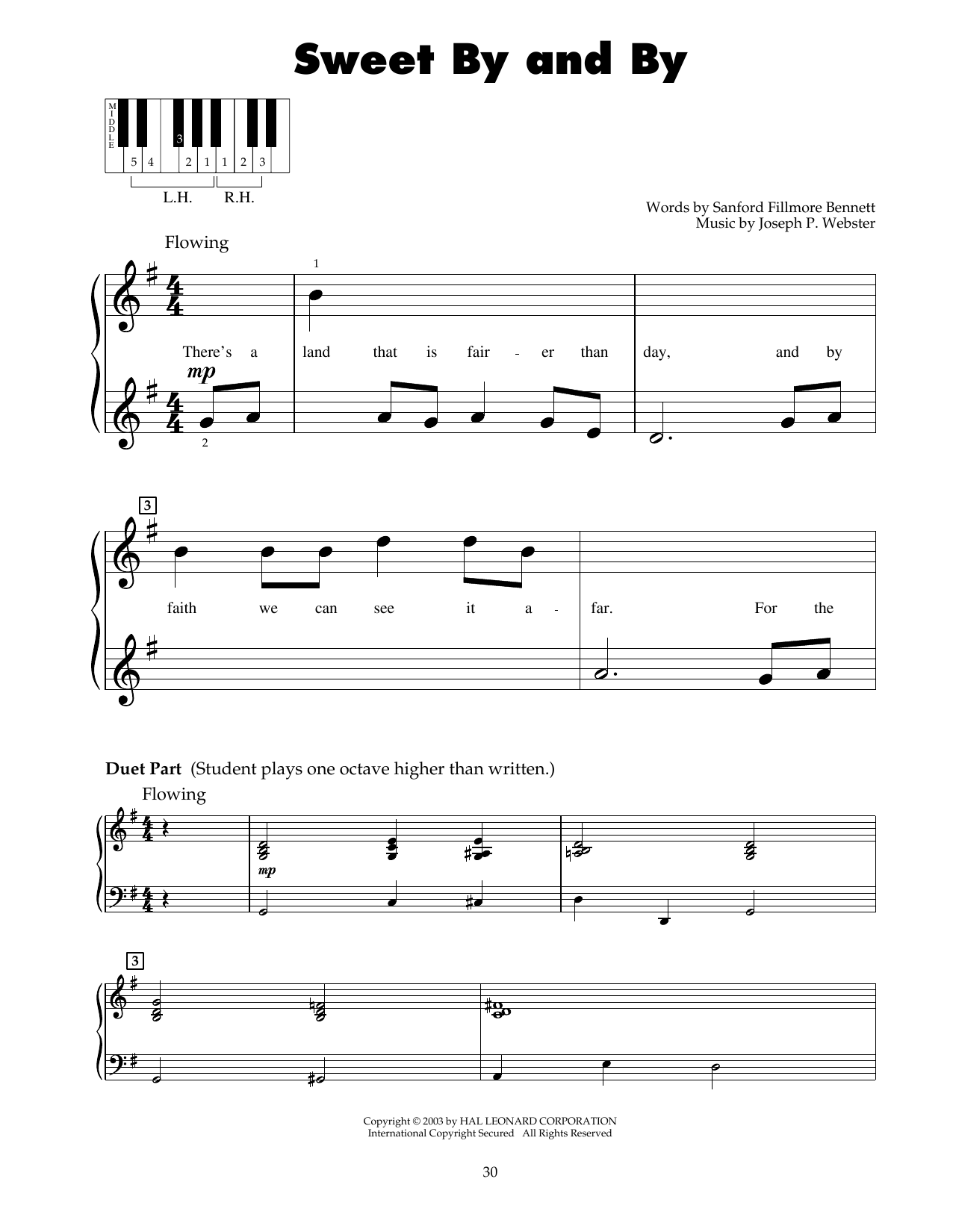 Download Sanford Fillmore Bennett Sweet By And By Sheet Music