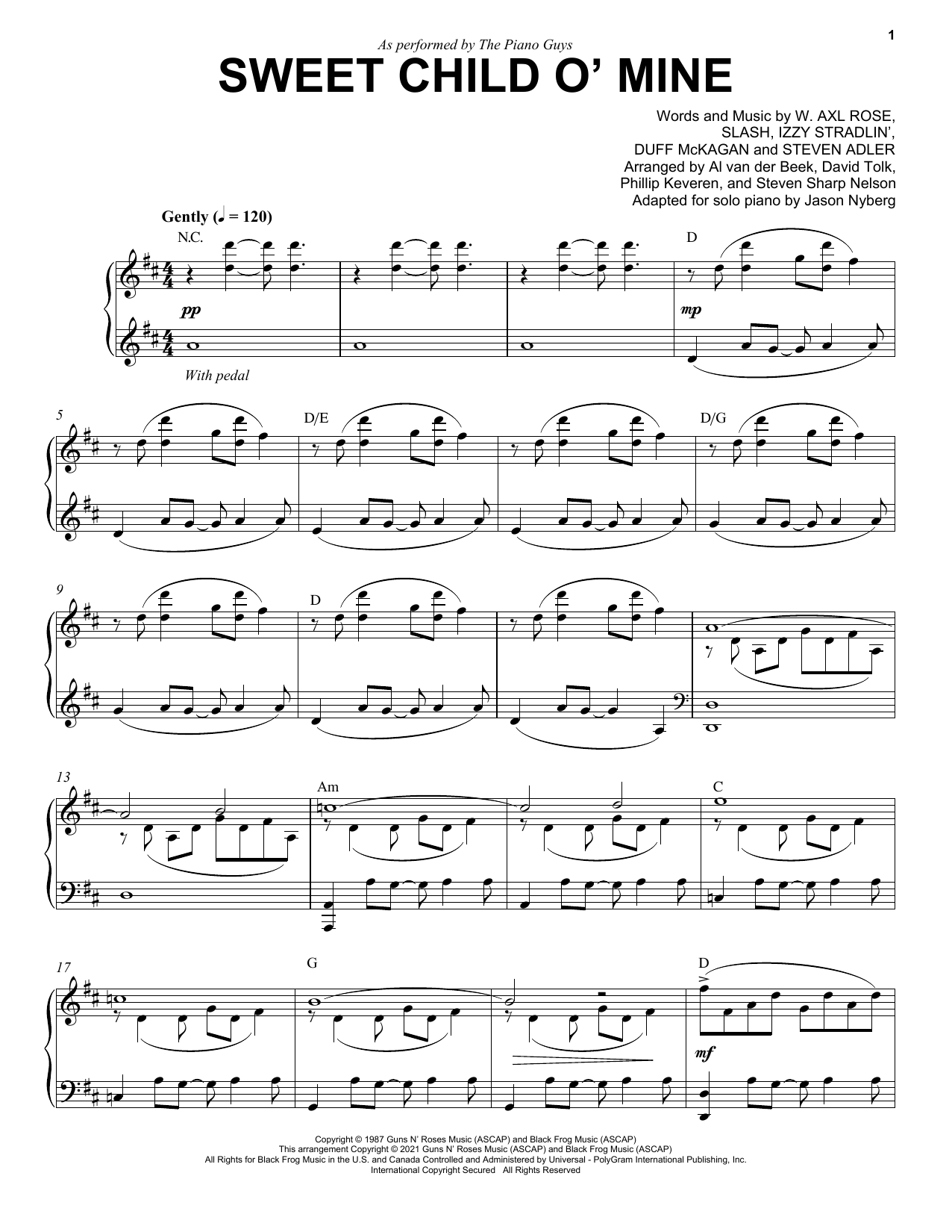 Download The Piano Guys Sweet Child O' Mine Sheet Music