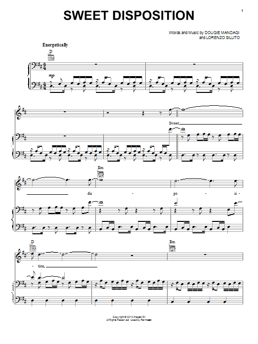 Download The Temper Trap Sweet Disposition Sheet Music