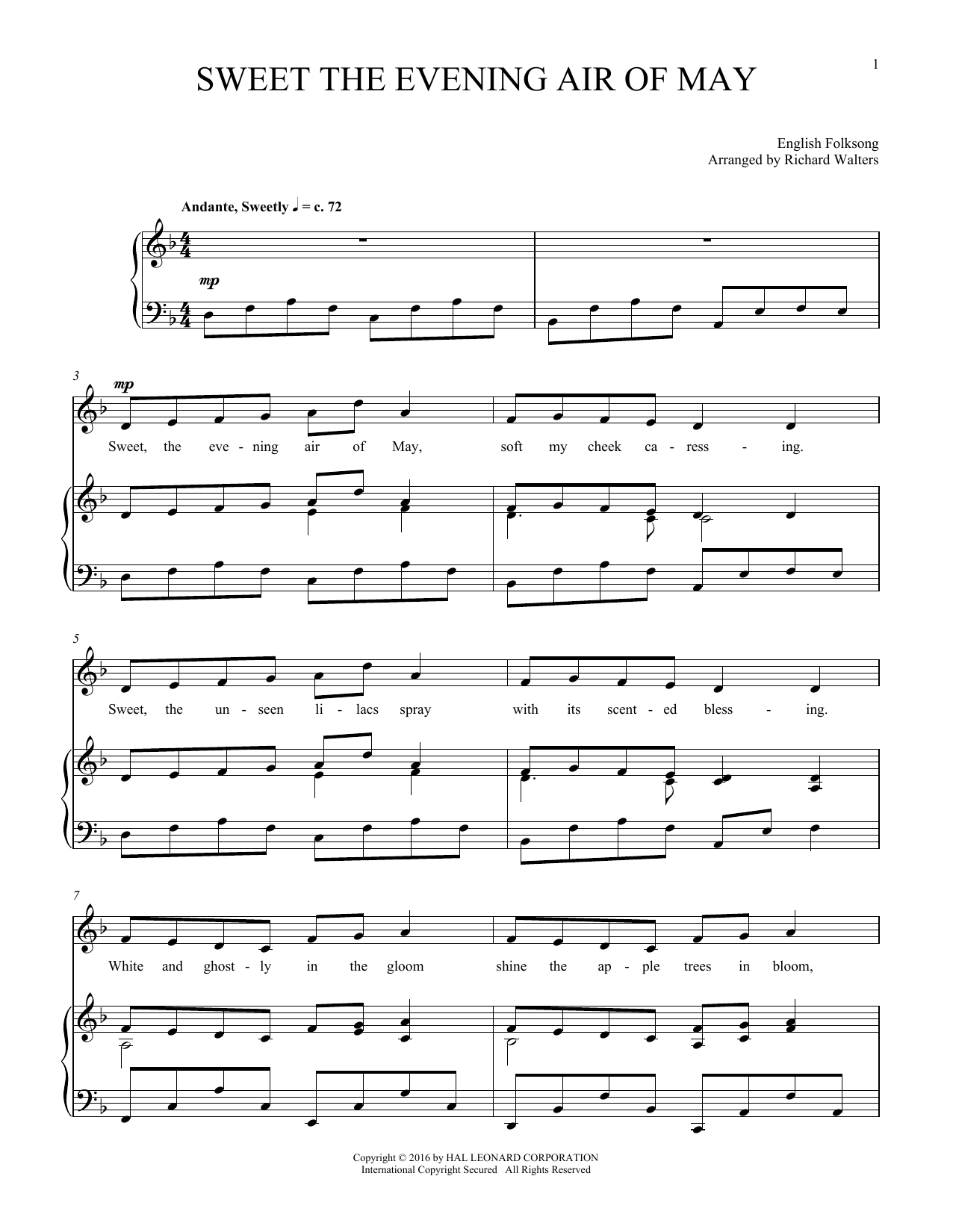 Download Traditional Folksong Sweet The Evening Air Of May Sheet Music