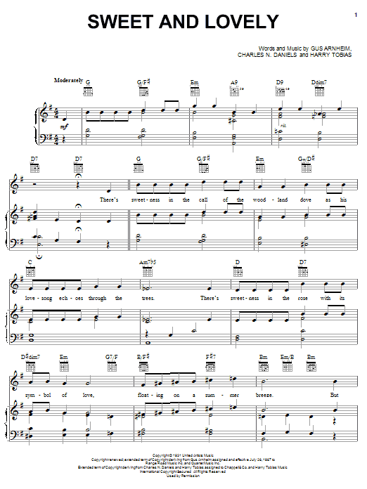 Gus Arnheim Sweet And Lovely sheet music notes printable PDF score