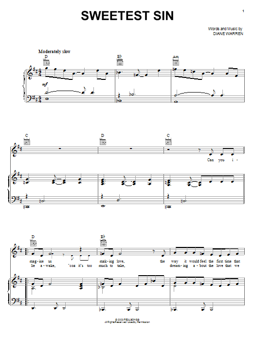 Download Jessica Simpson Sweetest Sin Sheet Music